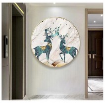 MINJING 3D전체DIY 큐빅 보석 십자수세트 경치 숲 동물 꽃사슴 두 마리 취미생활 비즈십자수 집들이 선물 생일 wdd, 1세트, 90x90cm