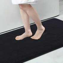 실리콘 목욕 매트 미끄럼 방지 샤워 욕실 러그 메모리폼 카펫 부드러운 발 돌 바닥 초흡수성 빠른 건조, 2 black