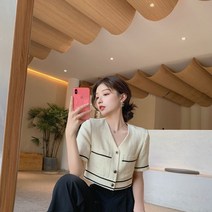 2021 여름 크롭 반팔 자켓과 와이드 팬츠 투피스