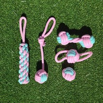 검지멍 강아지 터그놀이 이갈이 치석제거 훈련 로프 장난감 세트, 1개