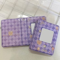 편지 인쇄 된 사진 앨범 3 인치 Photocard 바인더 Instax 미니 스크랩북 수집 도서 Kpop 카드, B-purple square