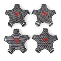 4개 테슬라 휠캡 휠커버 모델 3 S X 허브 캡, Bright carbon