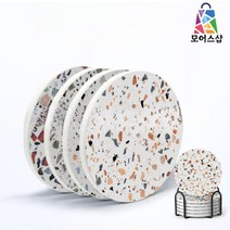 테라조 규조토 코스터 티코스터 모어스샵, 그레이, 1개