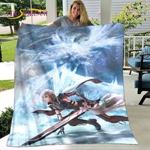 무릎담요 극세사 무릎 담요 전기 학생 패딩 밍크 대형 소형 미니 파이널 판타지 게임 부드러운 플러시 플란넬 담요 거실 침실 침대 소파 피크닉 커버 아이 따뜻한