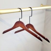 플랫고리 복고풍 원목옷걸이 로고각인가능, 15cm