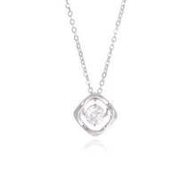 OST [OST] 심장박동] 시뮬렛다이아 화이트 링스윙 실버 목걸이 OTN220902DWW_천패키지