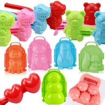 눈뭉치 집게 틀 30종류 스노우 볼 메이커 모래놀이 눈오리 눈사람 만들기 제조기 캠핑 펭귄 다람쥐, 펭귄눈틀-색상랜덤