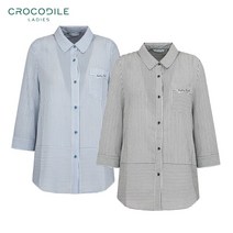 [크로커다일 레이디] 스트라이프 7부 소매 블라우스