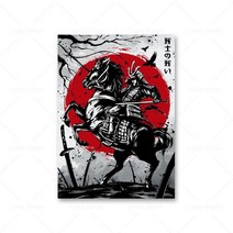 일본갑옷 일본 사무라이 캔버스 갑옷 캐릭터 터 잉어 게이샤 잉크 워시 월 아트 그림 거실 침실 홈, [11] xcm No Frame, [13]