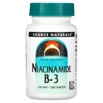소스내추럴 니아시나미드 B-3 100mg 250정 / 슈퍼푸드 부모님 선물 직장인 Source Naturals Niacinamide B-3 100 mg 250 Tablets