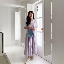 다잇템 여자 플리츠 롱 봄여름 치마 캐미 원피스 (8388610)