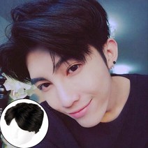 남자 남성 가르마 가발 블랙