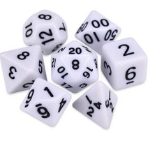 불투명 색상 다면체 7 조각 rpg 주사위 세트 d4 d6 d8 d10 d d12 d20 탁상용 롤 플레잉 게임 dnd, 하얀
