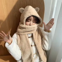 wa365 곰인형 털모자 목도리 보온 넥워머 인기~