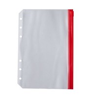 A5/A6 바인더 포켓 2 개 PVC 루스 리프 백 6 링 노트북 파우치 문서용 다채로운 지퍼 폴더, 08 red-A5-2pcs