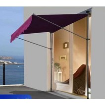 어닝 농막 테라스 접이식 천막, 2.5mx 1.2m 흰색 + 짙은 회색