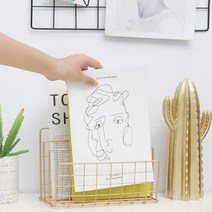 3단 잡지 꽂이 매거진랙 철제 골드 잡지대 카다로그