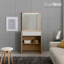 코스트웰 루나 LED 화장대(거울포함), 오크