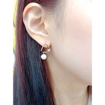 14k 18k 트롤 진주 핀 귀걸이