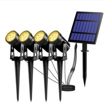 Makone 상표등록 태양광 야외 정원 플러그인 잔디등 태양열 스포트라이트 빌라 정원 나무 조명 등 풍경, 33W 컬러광 RGB+ 색상 보정