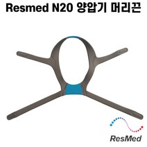양압기마스크 코골이 양압기 N20 헤드밴드 블루 그레이 스펀지 호흡기 바인딩 풀 페이스 마스크 전용 CPAP, 1개