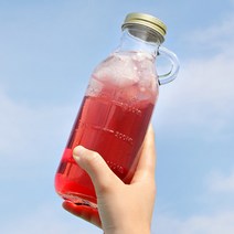 cocooning 홈카페 빈티지 과일청 손잡이 유리 저장병, 510ml, 1개