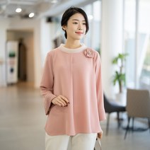 엄마옷 모슬린 노방 터틀 브로치 7부 블라우스 BL301039마담 미시옷 50대 중년여성의류 60대 엄마옷 빅사이즈 할머니옷 여성옷