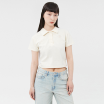 앤커버 NCVR SMALL LOGO COLLAR TSHIRT-IVORY