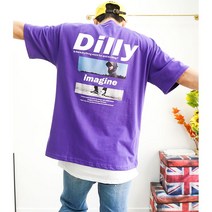 4XL 남녀공용 백프린팅 여름 커플티 빅사이즈티셔츠 3컬러