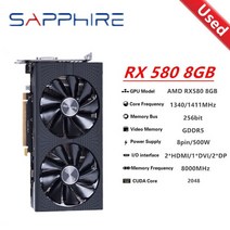 그래픽카드 sapphire rx 590 580 8gb 그래픽 카드 gpu radeon rx580 rx590 gme 8gb nitro amd 비디오 카드 데스크탑 pc 화면 게임, RX-580-8GB
