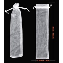 핸드팬용 실크 파우치 오간자 선물 가방 드로스트링 포함 선물 파우치 50 개, white