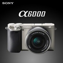소니 알파 A6000+16-50mm 줌렌즈 포함 k, 실버, 16GB 메모리