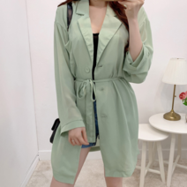 모노위크 당일배송 가볍게 걸치기 좋은 루즈핏 스트랩 포인트 셔츠원피스