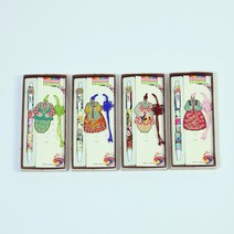 SOV 한국전통문양 책갈피 볼펜 4종 세트 북마크, 1개, 옵션01. 아동한복