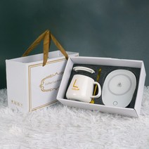 컵 히터 커피 머그잔 타이머 난방 코스터 스마트 온도 조절 패드 핫 플레이트 우유 따뜻하게, 03 white set_03 UK