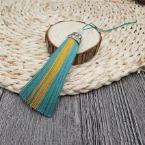 더치커피 메이커 2Pcs 바이 컬러 Tassels 프린지 실크 술 브러쉬 바느질 트림 키 DIY 커튼 쥬얼리 액세서리, 02 Autumn green_01 2PCS