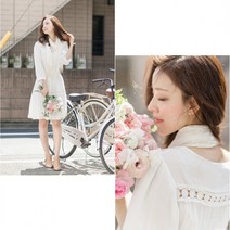 S1159 소녀감성 사랑스런 화이트 레이스 린넨 원피스