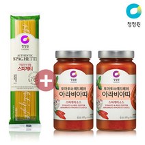 청정원 아라비아따 파스타소스 600g x 2병 + 스파게티 면 500g, 단품없음
