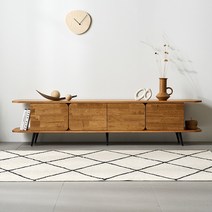 로벨 원목 TV 다이 수납장 거실장 2000, 브라운