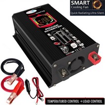 차량용인버터 태양광인버터 피크 6000W 디지털 자동차 인버터 DC 12V ~ AC 220/110V 듀얼 USB 수정 사인파 변환기 전원 충전기 어댑터136481, 110V, Black