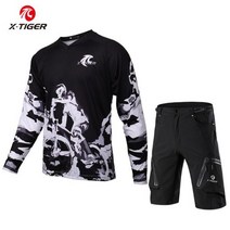 XTiger퀵 드라이 다운힐 저지 세트 MTB 자전거 사이클링 슈트 긴 소매 레이싱 의류 반바지