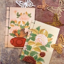 친환경한지노트- 민화버전 한지노트 친환경노트 한지수첩, 모란