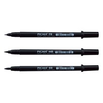 사쿠라 피그마 브러쉬 펜 PIGMA FB MB BB 캘리그라피 일러스트 애니메이션, 피그마브러시(MB/블랙)