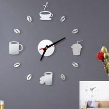 벽에 붙이는 카페빈 벽시계 실버 개업선물 침실