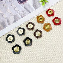 헤세드 NEW)2.5cm 꽃 가죽 자석단추 스냅단추(1쌍), 5컬러전부