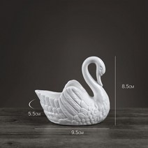 도자기그릇 도자기식기 클래식 도자기 백조 캔들 홀더 장식 Cygnet 미니어처 꽃 냄비 홈 예술과 공예 액세서리, [01] M, [01] Small