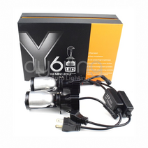 빔프로젝터 y6 90w h4 led canbus 20000lm 고출력 미니 렌즈 bi led 헤드 라이트 높은 낮은 led 전구 6000k dc9-32v 터보 램프, y6 키트 팬 없음, 오른손 운전