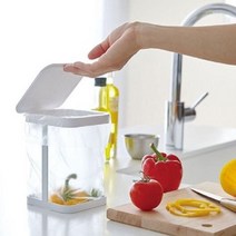 엔씨씨 주택 음식물 쓰레기통 스텐 스레기통 3L 아파트 자취 잔반통 음쓰통 2L 원룸, 블랙