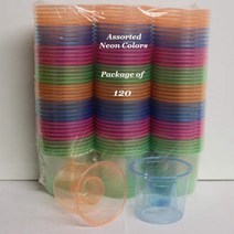Plastic Power Bomber Shot Cups or Jager Blaster Bomb Glasses (Package of 120 Assorted Neon - Soft P, 1