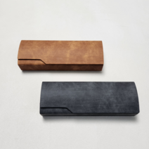 설미 자석클로징 안경케이스 그레이 브라운 2P (안경닦이 포함)